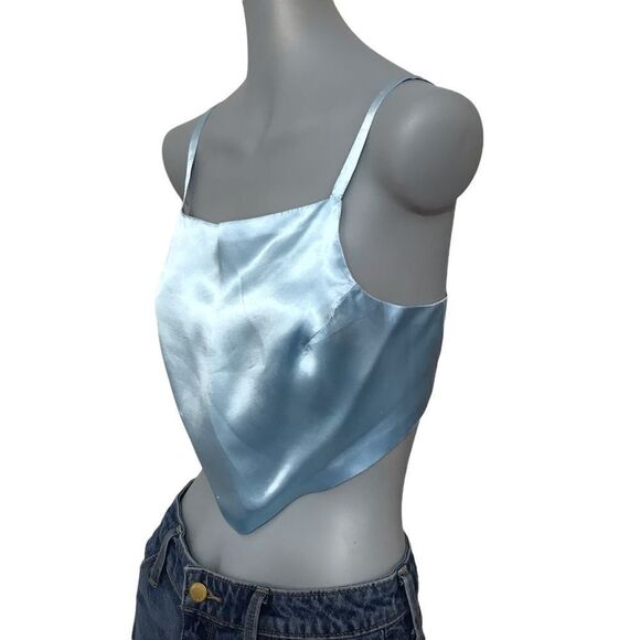 Hankerchief Crop Top Light Blue Medium - Picture 8 of 9